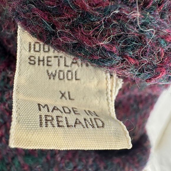 Vintage Lord Jeff Sweater Mens XL Plaid Shetland Wool Made in Ireland Tallfellow - Picture 13 of 13